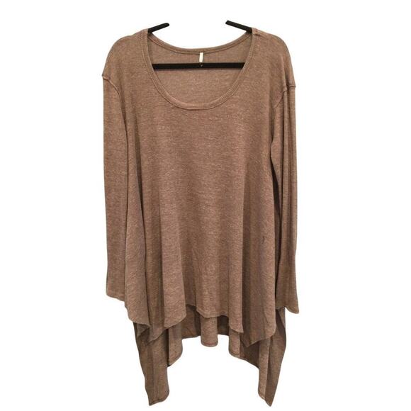 Free People Ventura Drippy Raglan Thermal Top Womens S M Tan Waffle Knit Shirt - Picture 1 of 8